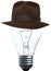 Light Bulb, Fedora, Isolated, Indiana Jones Hat