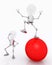 Light bulb figures with red ball