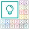 Light bulb flat color icons with quadrant frames