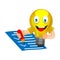 Light bulb in the form of a smiley, check documents, accepted, agree
