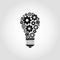 Light bulb with gears icon