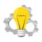 A light bulb with gears. The metaphor of the emergence of the idea of the image symbolizing the generation of ideas.