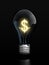 Light bulb with glowing dollar sign inside