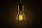 A light bulb glows in a dark environment, a concept of bright and electric ideas. Ai generated