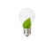 Light Bulb with green leaf inside