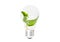 Light Bulb with green leaf inside isolated
