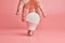 Light bulb and hand, idea catching concept. Symbol of new events or finding solutions to problems. Creative minimal innovations