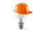 Light bulb with hardhat