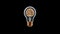 Light bulb with human brain inside on black background. Idea and innovation concept. Generative AI.