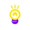 A light bulb icon that expresses an idea, inspiration, or decision strategy. Flat style. Vector illustration