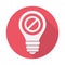 Light Bulb icon, Idea, solution, thinking icon with not allowed sign. Light Bulb icon and block, forbidden, prohibit symbol