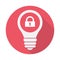 Light Bulb icon, Idea, solution, thinking icon with padlock sign. Light Bulb icon and security, protection, privacy symbol