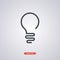 Light bulb icon isolated on a gray background. Symbol of idea. Line icon minimal style. One line illustration.