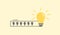 Light bulb icon loading on yellow background. Energy and thinking symbol. Creative idea and inspiration concept. Elements for