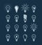 Light bulb icon set. Lightbulb, electricity, energy symbol or label. Vector