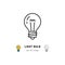 Light bulb icons, idea icon. Lightbulb thin line art icons