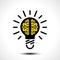 Light bulb idea with brain vector logo template. Corporate icon such as logotype