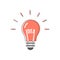 Light bulb idea. The word `idea` in the filament. Vector illustration, flat design