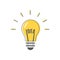 Light bulb idea. The word `idea` in the filament. Vector illustration, flat design