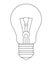 Light bulb. Incandescent light bulb - vector linear illustration. Outline. Vintage light bulb idea symbol - linear vector for colo