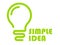 Light bulb line icon, simple idea emblem