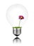 Light Bulb with Little Purple Wildflower Growing Inside Isolated