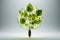 A light bulb made of leaves or with a plant inside, symbolizing green innovation, eco-friendly