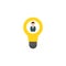 Light bulb, man and lamp, idea. White background. Vector illustration. EPS 10