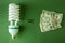 light bulb and money concept ideas make money