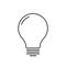 Light bulb outline icon, flat design style. Lightbulb linear vector illustration