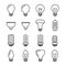 Light bulb outline vector icons
