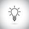 Light bulb and pencil creative idea icon on gray background.