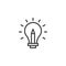 Light bulb with pencil outline icon