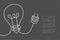 Light bulb with plug cable white color, Smart power concept design illustration