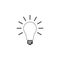 Light bulb with rays shine icon isolated. Energy and idea symbol. Lamp electric