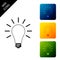 Light bulb with rays shine icon isolated. Energy and idea symbol. Lamp electric. Set icons colorful square buttons