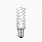 Light bulb realistic, fluorescence or CFL spiral bulb. White bulb, Illuminated light equipment