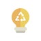 Light bulb recycle green energy icon