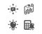Light bulb, Report document and Sms icons. Calculator alarm sign. Lamp energy, Growth chart, Conversation. Vector