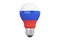 Light bulb with Russia flag, 3D rendering