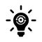 Light Bulb with Setting Gear vector Icon. configuration illustration symbol or sign.