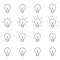 Light bulb shining outline animation sprite sheet