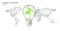 Light bulb with small plant on world map. Lamp saving energy ecology environment sprout idea concept. Polygonal light