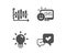 Light bulb, Smile and Diagram chart icons. Approve sign. Lamp energy, Positive feedback, Presentation graph. Vector