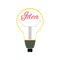 Light bulb with text Idea. Isolated icon, logo, symbol. Vector illustration.