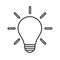 Light bulb vector icon. Incandescent lamp symbol. Idea and innovation sign.