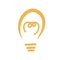 Light bulb vector idea icon illustration bright electricity lamp. Inspiration creative light bulb energy innovation power simple