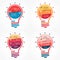 Light bulb vector infographic set of templates