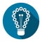 Light bulb which has of colorful gears with long shadow black,Simple design style.vector illustration