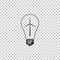 Light bulb with a wind turbines as idea of eco-friendly source of energy icon isolated on transparent background